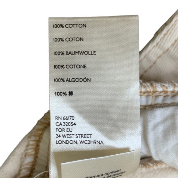 Free People We The Free High Rise Straight Leg Jeans 28 Cream White Frayed Hem - Picture 5 of 8